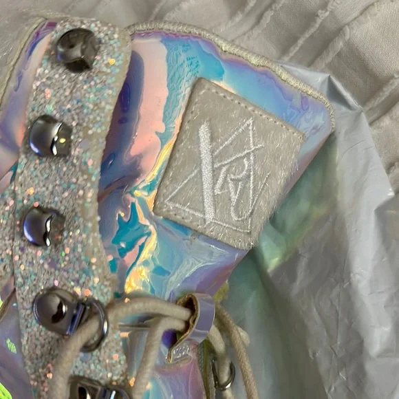 Dolls Kill Holographic Glitter Platform Sneakers - Picture 4 of 6